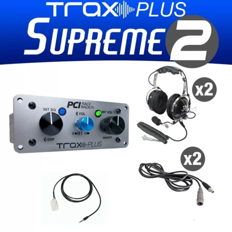 PCI Race Radios Trax Plus Supreme 2 Seat Bluetooth and DSP with Headsets On-Board Intercom - 2583