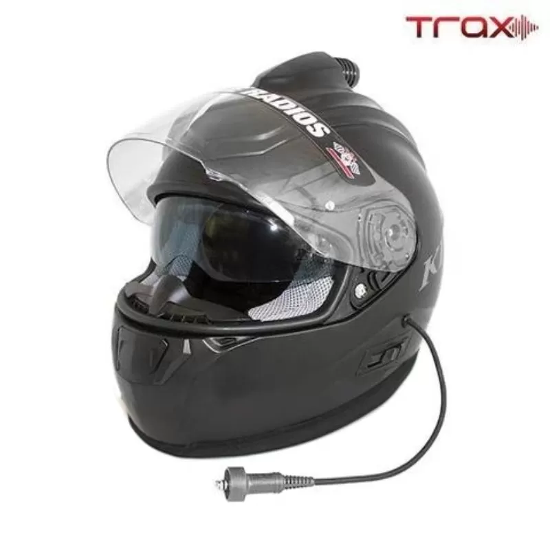 PCI Race Radios TRAX PCI Klim R1 Helmet Wired Small Matte Black - 2826