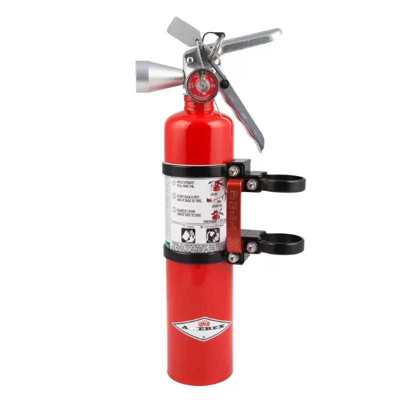 Axia Alloys Quick Release Fire Extinguisher Mount w/ 2.5lb Halotron Red - MODFM2.5HR