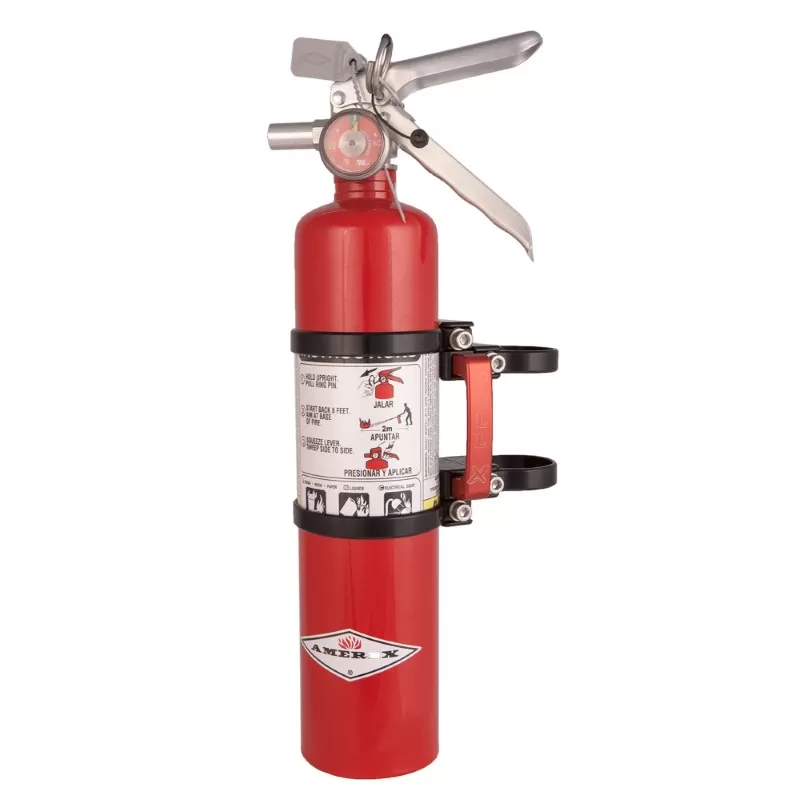 Axia Alloys Quick Release Fire Extinguisher Mount w/ 2.5lb ABC Red Amerex - MODFMAR