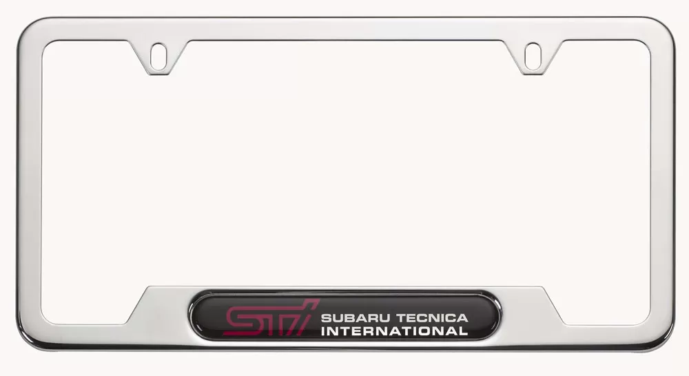 Genuine Subaru Polished Stainless Steel License Plate Frame (STi) - SOA342L123