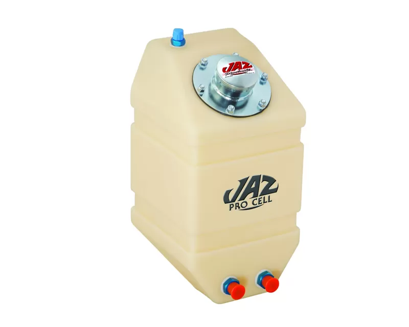 JAZ 1-Gallon Natural Drag Vertical Fuel Cell Low Pro Fill 14"x10"x9" with -8AN Outlet and Foam - 290-001-05