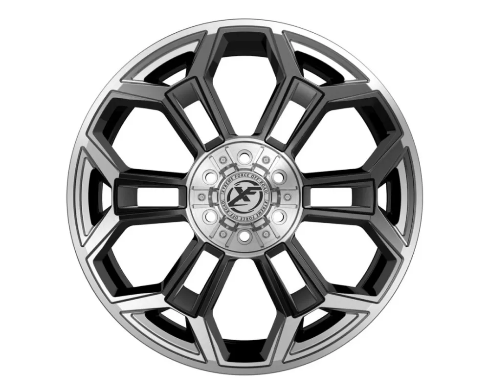 XF Off-Road XFX-308 Wheel 26x14 8x170|8x180 -76mm Gloss Black w/ Brushed Face - XFX-30826148180170-76GBB