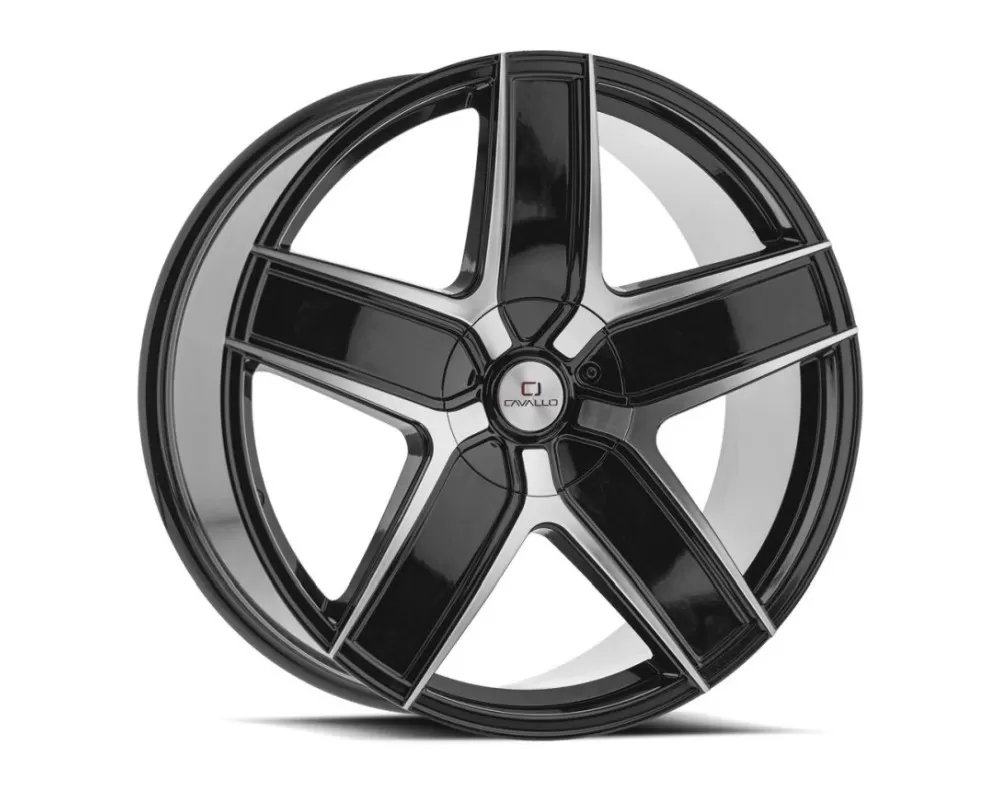 Cavallo CLV-31 Wheel 20x8.5 5x110|5x114.3 35mm Gloss Black Machined - CLV-31208551101143+35BM