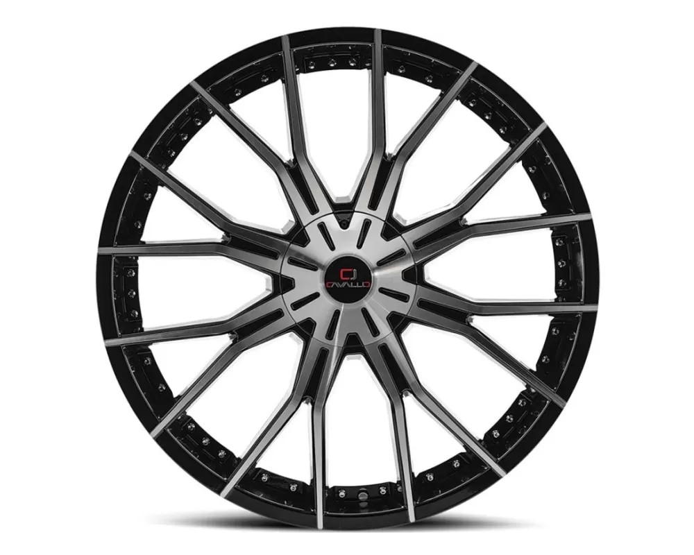 Cavallo CLV-36 Wheel 24x9 5x115|5x120 34mm Gloss Black Machined - CLV-3624905115120+34BM