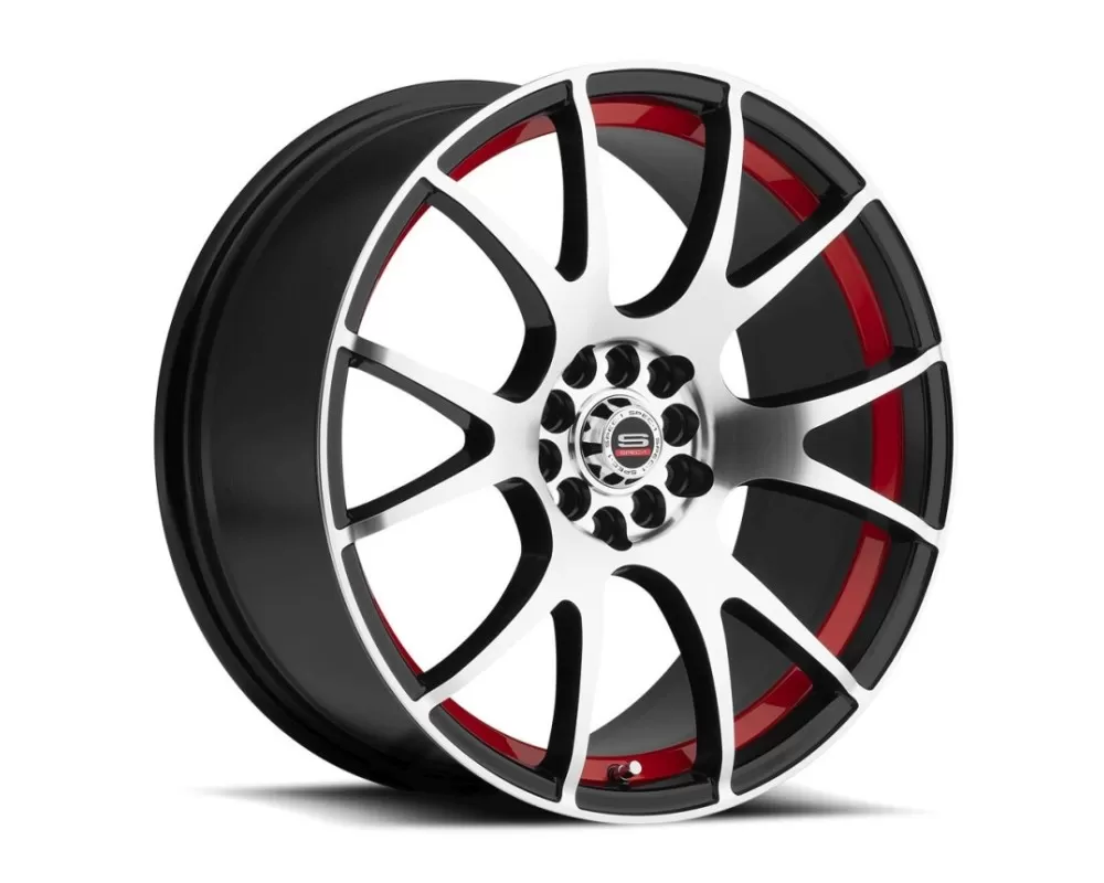 Spec-1 SP-2 Wheel Racing Series 18x8 5x100 | 5x114.3 40mm Gloss Black Machined w/ Red Line - SP2S-18802340GBMR