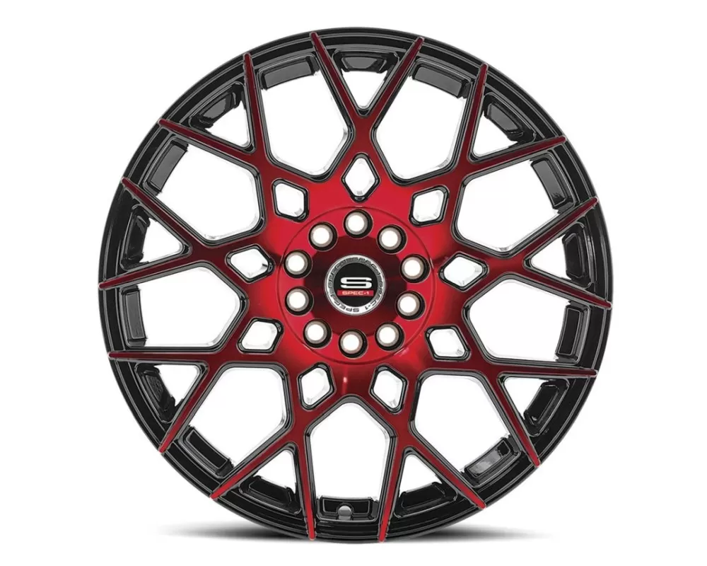Spec-1 SP-52 Wheel Racing Series 17x7.5 5x105 | 5x114.3 42mm Gloss Black Milled Red Face - SP-5217752842GBR