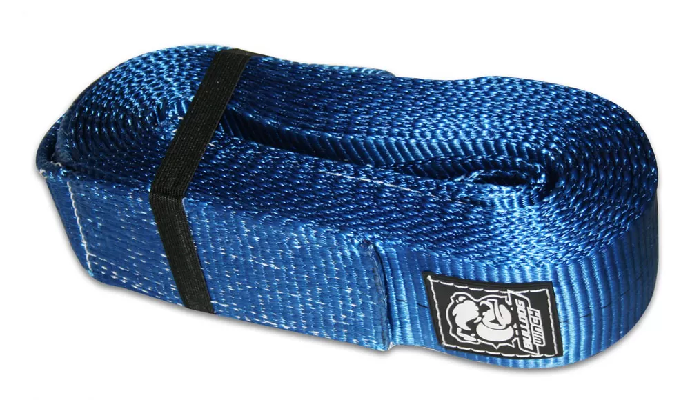 Bulldog Winch Recovery Strap 4 Inch x 30 Ft 40 000 LB BS Polyester Blue - 20031