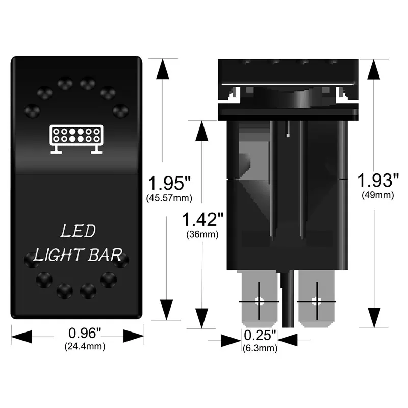 Bulldog Winch Rocker Switch On/Off 5 Pin LED Light Bar White - 20260