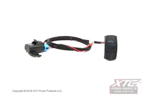 XTC Power Products  Plug & Play Dual USB Power Port DC5V 4.2A w/Blue LED, USB Cover & Harness Polaris RZR XP 2015-2020 - RZR-SW-USB-2B