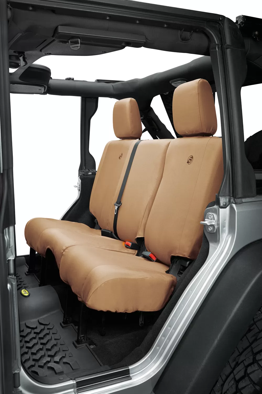 Bestop Tan Rear Bench Seat Covers Jeep Wrangler JK 4-Door 2007, 2013-2018 - 29284-04