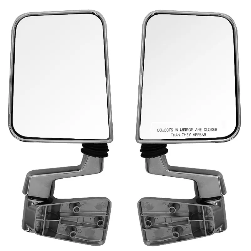 Bestop Chrome Slotted Arm Design Mirror Replacement Set Jeep Wrangler 1987-2006 - 51262-00