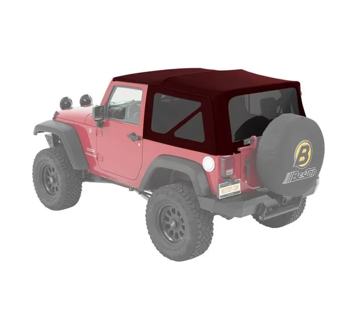 Bestop Crushed Red Pepper Twill Supertop Soft Top Jeep Wrangler 2-Door 2007-2018 - 54822-68