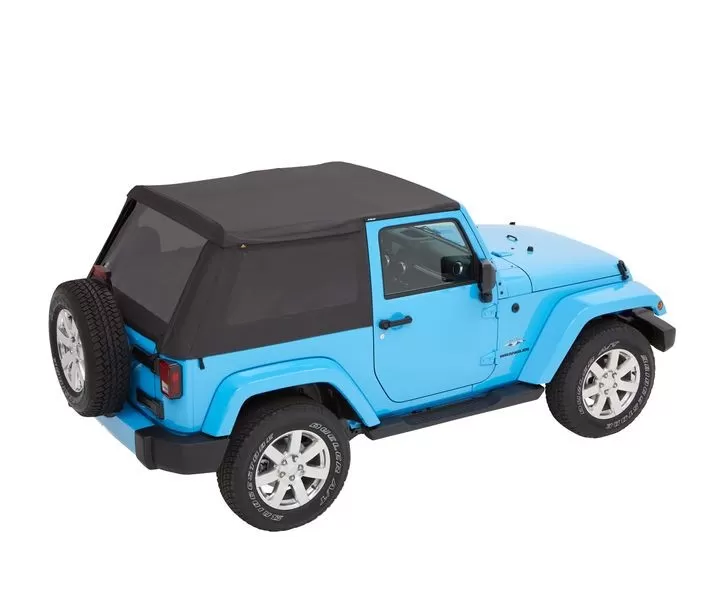 Bestop Black Twill Trektop Soft Top Jeep Wrangler 2-Door 2007-2018 - 56852-17