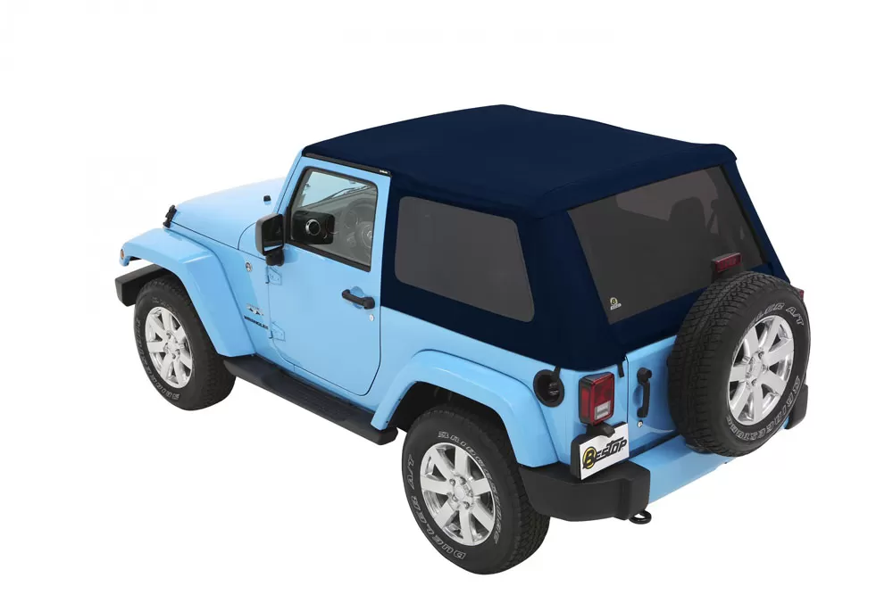 Bestop Navy Blue Twill Trektop Soft Top Jeep Wrangler 2-Door 2007-2018 - 56852-69