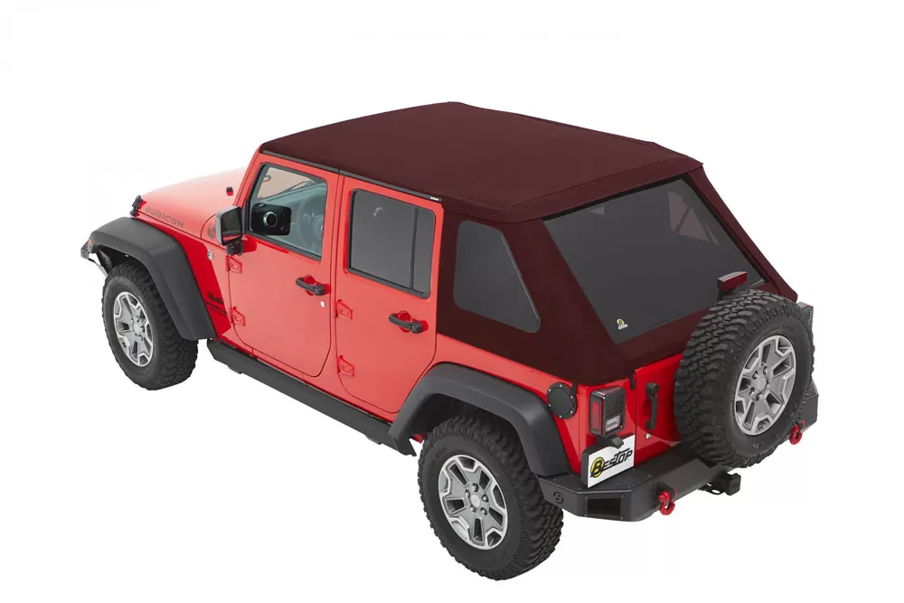 Bestop Crushed Red Pepper Twill Trektop Soft Top Jeep Wrangler 4-Door 2007-2018 - 56853-68