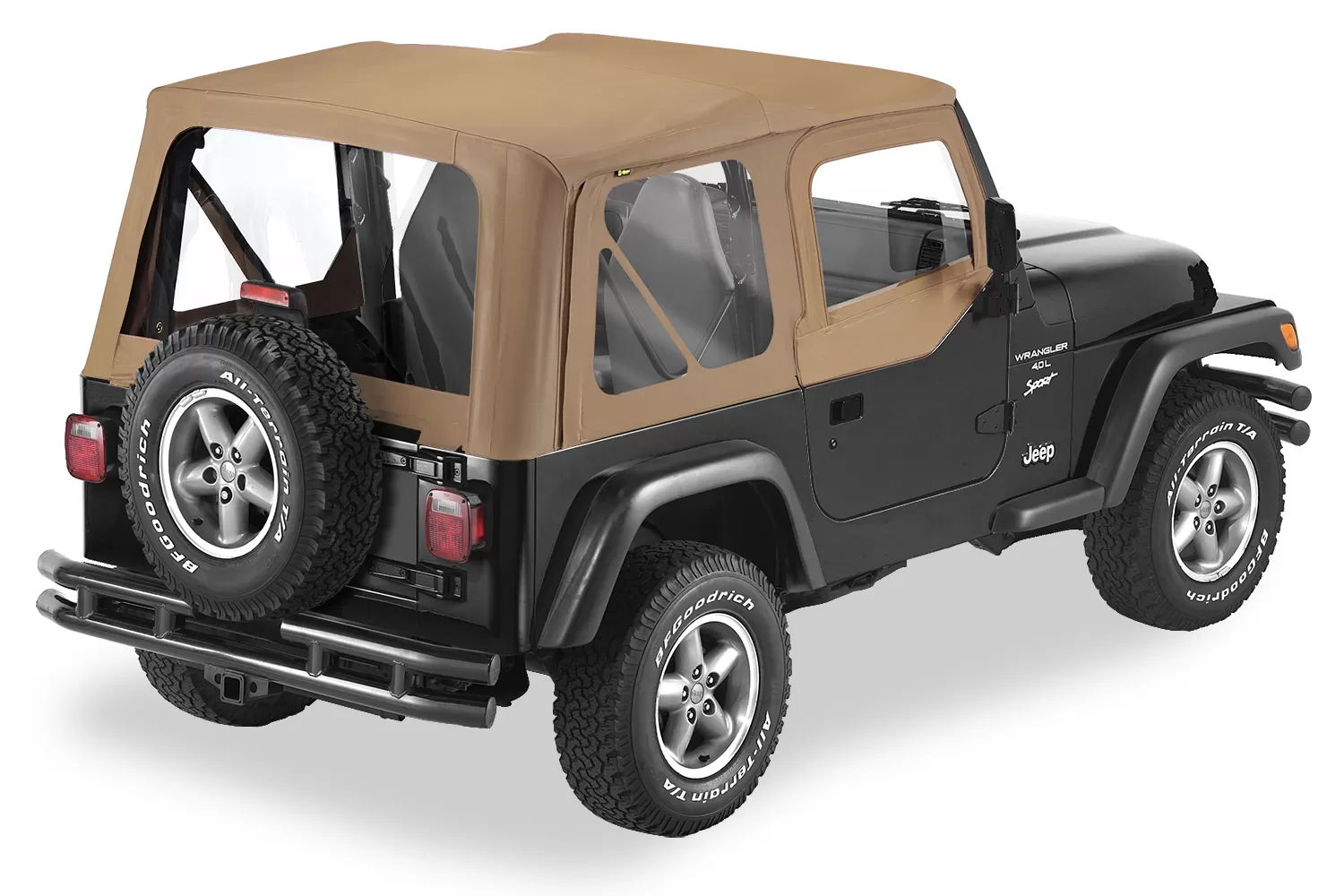 Bestop Spice Sailcloth Replace-a-Top Clear Windows w/ Upper Door Skins Jeep Wrangler 1997-2002 - 79121-37