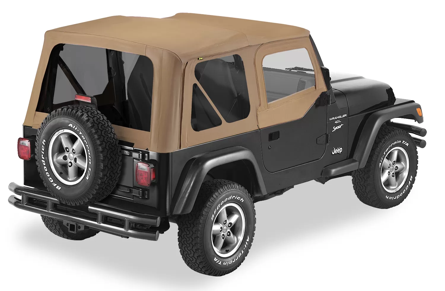 Bestop Spice Sailcloth Replace-a-Top Tinted Windows w/ Upper Door Skins Jeep Wrangler 1997-2002 - 79124-37