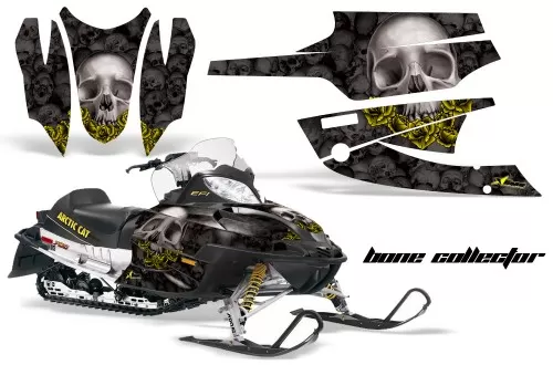 AMR Racing Graphics Sled Graphics Kit Decal Wrap Bones Black Arctic Cat Firecat Sabercat Z1 03-06 - AC-FIRECAT-03-06-BC K