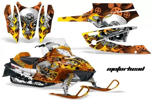 AMR Racing Graphics Sled Graphics Kit Decal Wrap Motorhead Orange Arctic Cat Firecat Sabercat Z1 03-06 - AC-FIRECAT-03-06-MO O