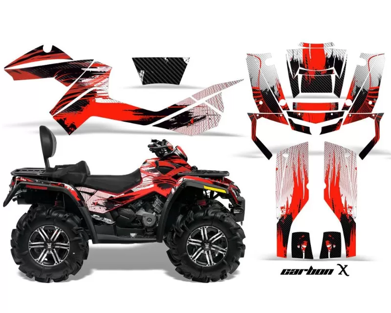 AMR Racing Graphics Kit Decal Wrap CARBONX RED Can-Am Outlander Max 500 | 800 06-12 - CAM-OUTLANDER-MAX-06-12-CX R