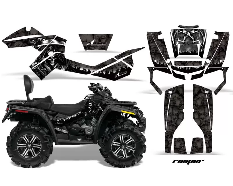 AMR Racing Graphics Kit Decal Wrap REAPER BLACK Can-Am Outlander Max 500 | 800 06-12 - CAM-OUTLANDER-MAX-06-12-RP K