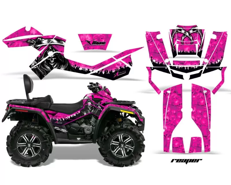 AMR Racing Graphics Kit Decal Wrap REAPER PINK Can-Am Outlander Max 500 | 800 06-12 - CAM-OUTLANDER-MAX-06-12-RP P
