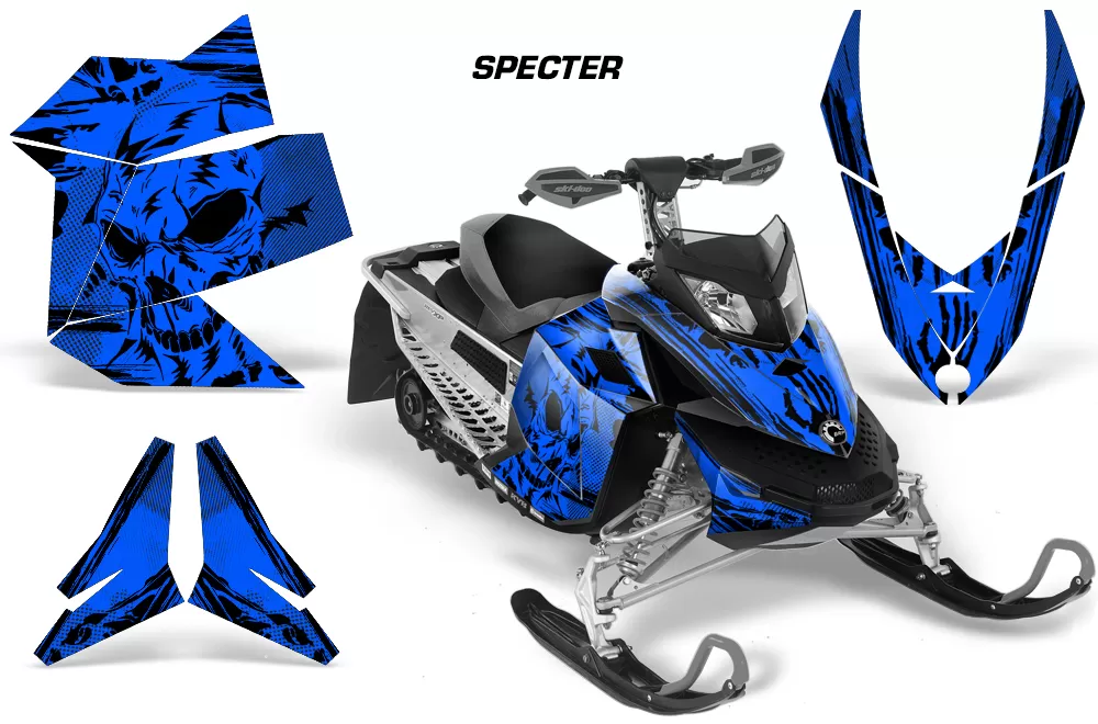 AMR Racing Graphics Snowmobile Graphics Kit Sled Decal Wrap Specter Blue Ski Doo Rev XP Summit 08-12 - SD-REV XP-08-12-SPEC U