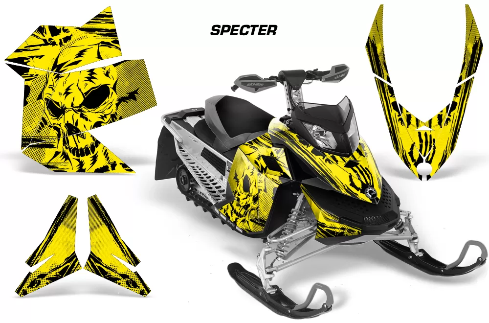 AMR Racing Graphics Snowmobile Graphics Kit Sled Decal Wrap Specter Yellow Ski Doo Rev XP Summit 08-12 - SD-REV XP-08-12-SPEC Y