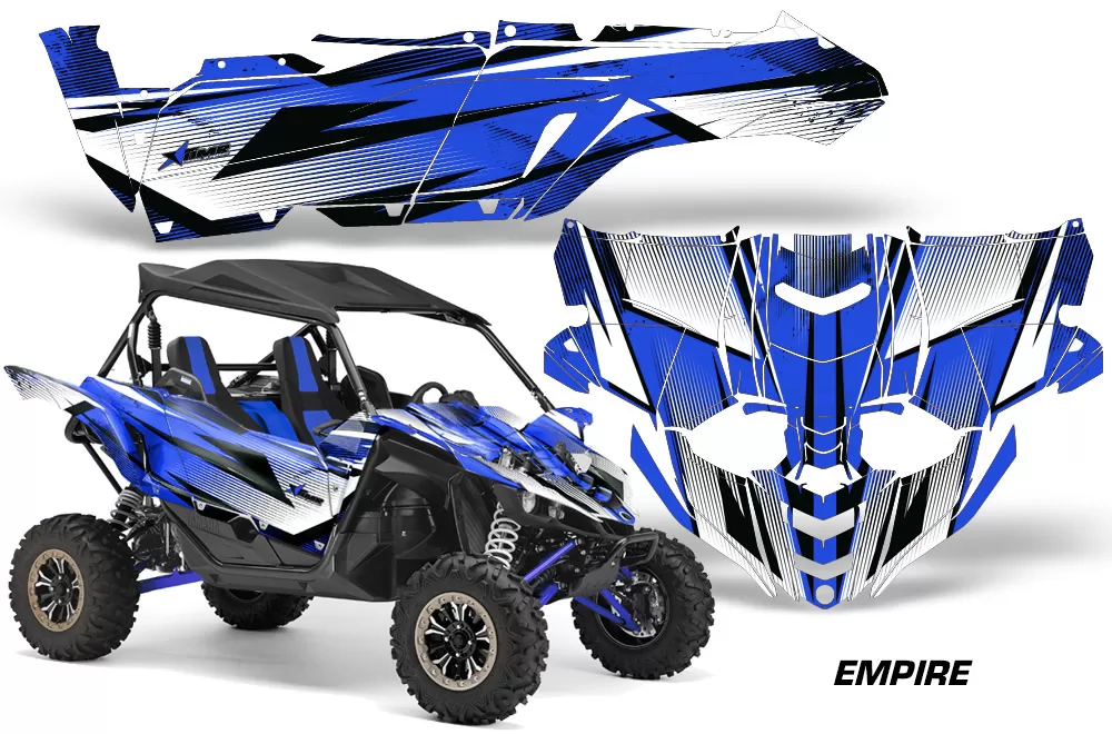 AMR Racing UTV Decal Graphic Kit Side By Side Wrap Yamaha YXZ 1000R 2015-2018 EMPIRE BLUE - YAM-YXZ1000R-15-18-EM U