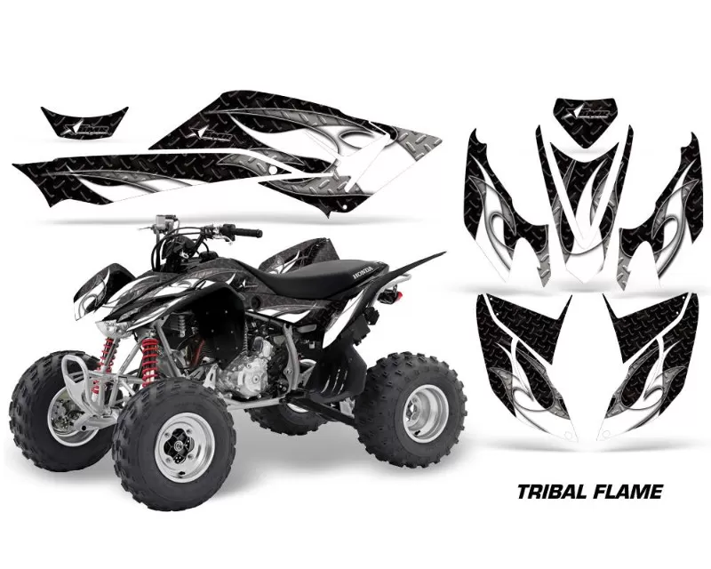 AMR Racing Graphics Kit Decal Quad Sticker Wrap TRIBAL WHITE BLACK