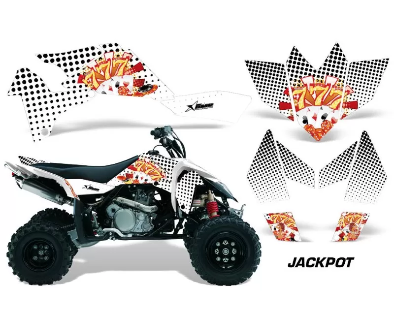 AMR Racing Graphics Kit Quad Decal Sticker Wrap JACKPOT WHITE Suzuki LTR450  06-09