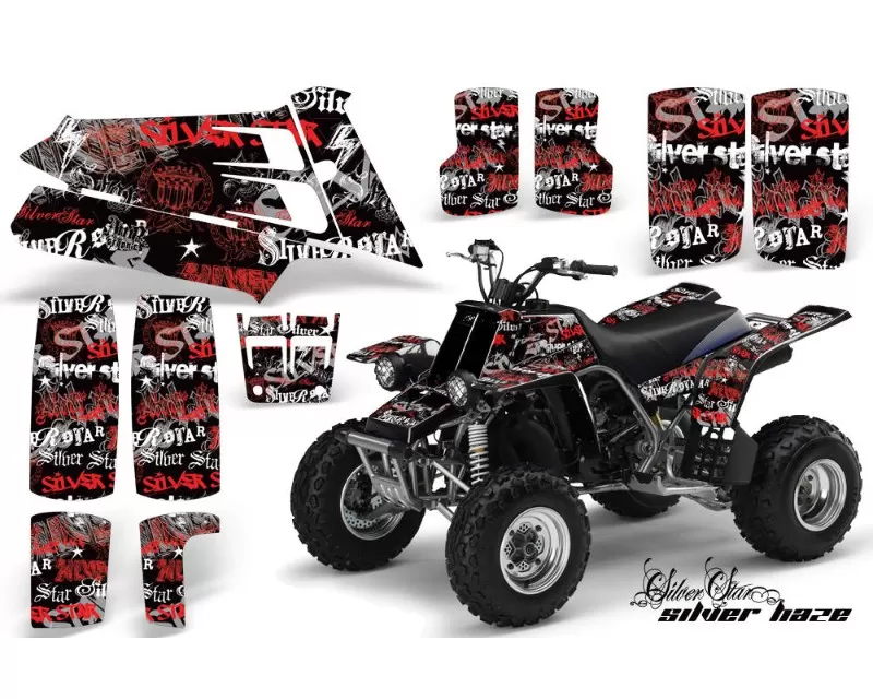 AMR Racing ATV Graphics Kit Quad Decal Sticker SSSH RED BLACK Yamaha Banshee 350 87-05 - YAM-BANSHEE 350-87-05-SSSH R K