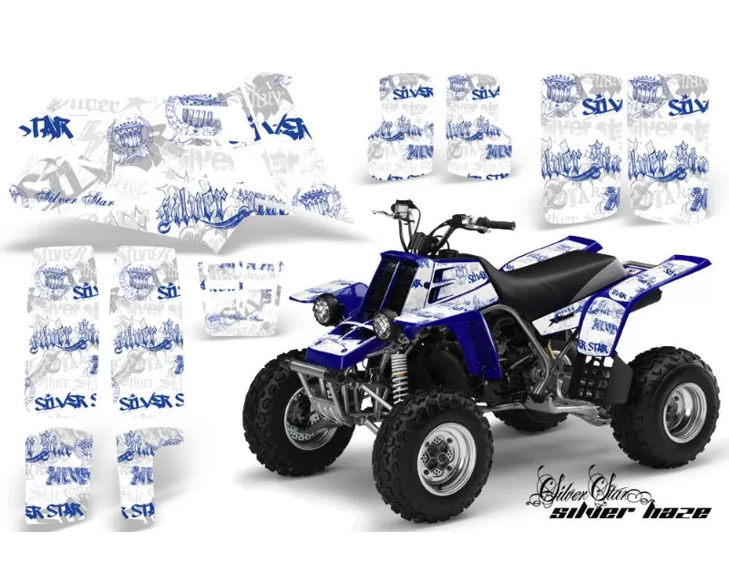 AMR Racing ATV Graphics Kit Quad Decal Sticker SSSH BLUE WHITE Yamaha Banshee 350 87-05 - YAM-BANSHEE 350-87-05-SSSH U W