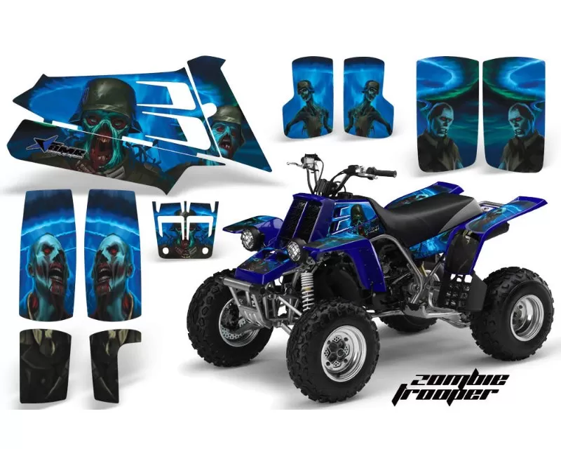 AMR Racing ATV Graphics Kit Quad Decal Sticker Wrap ZOMBIE BLUE Yamaha Banshee 350 87-05 - YAM-BANSHEE 350-87-05-ZT U