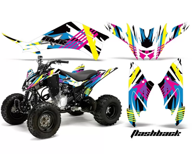 AMR Racing Decal Graphic Kit Quad Sticker Wrap FLASHBACK Yamaha Raptor 125 11-13 - YAM-RAPTOR 125-11-13-FB