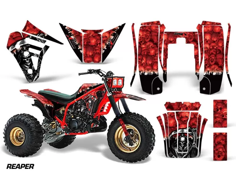 AMR Racing 3 Wheeler Graphics Kit Decal Sticker Wrap REAPER RED Yamaha Tri Z 250 85-86 - YAM-TRI Z 250-85-86-RP R