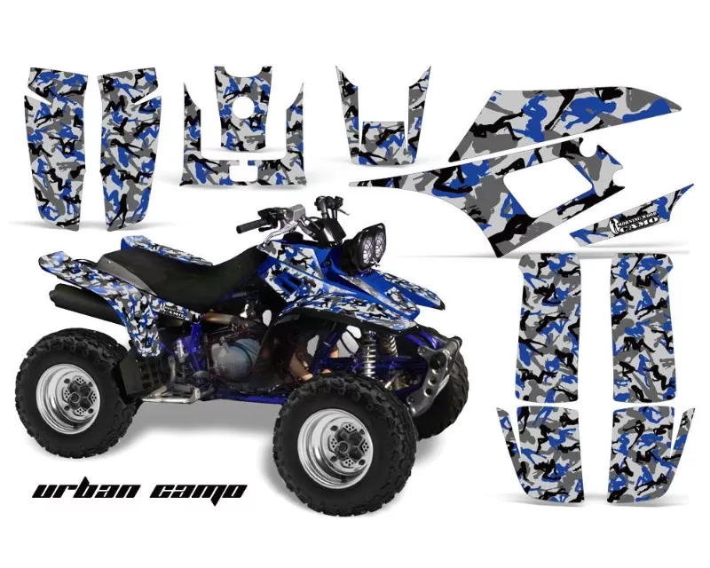 AMR Racing Graphics Kit Quad Decal Wrap URBAN CAMO BLUE Yamaha Warrior YFM350X 87-04 - YAM-WARRIOR 350-87-04-UC U