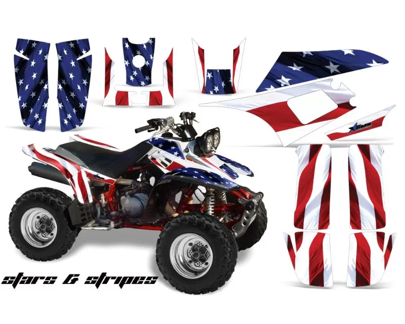 AMR Racing Graphics Kit Quad Decal Wrap USA FLAG Yamaha Warrior YFM350X 87-04 - YAM-WARRIOR 350-87-04-USA