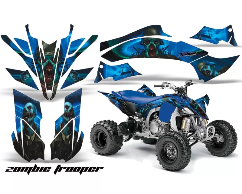 AMR Racing Graphics Kit Decal Sticker Wrap ZOMBIE BLUE Yamaha YFZ450R | SE 09-13 - YAM-YFZ450R/SE-09-13-ZT U