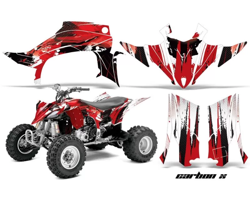 AMR Racing Graphics Kit Quad Decal Sticker Wrap CARBONX RED Yamaha YFZ450R | SE 24-16 - YAM-YFZ450R/SE-14-16-CX R