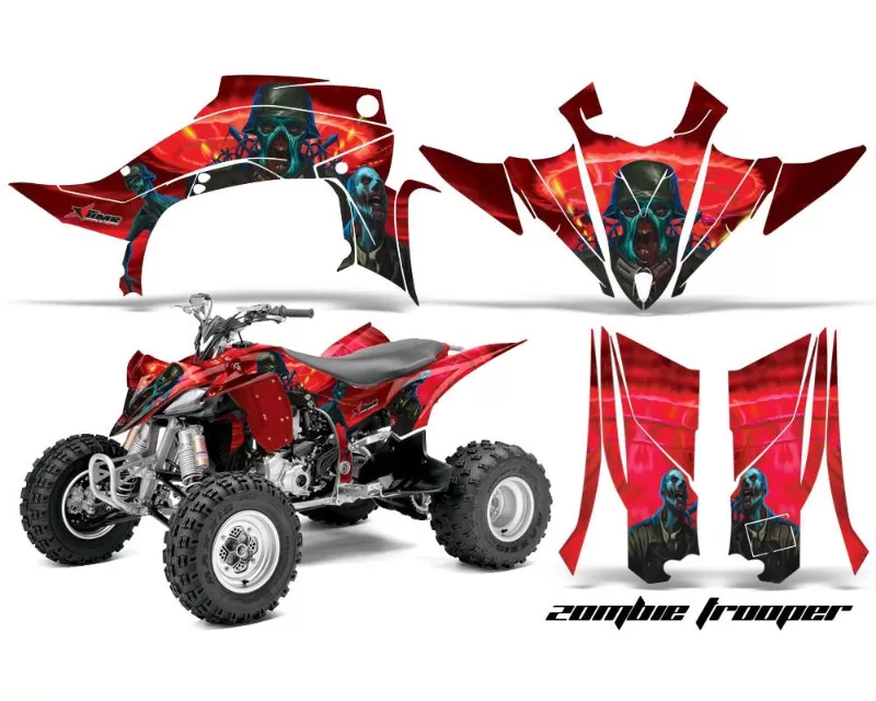 AMR Racing Graphics Kit Quad Decal Sticker Wrap ZOMBIE RED Yamaha YFZ450R | SE 24-16 - YAM-YFZ450R/SE-14-16-ZT R