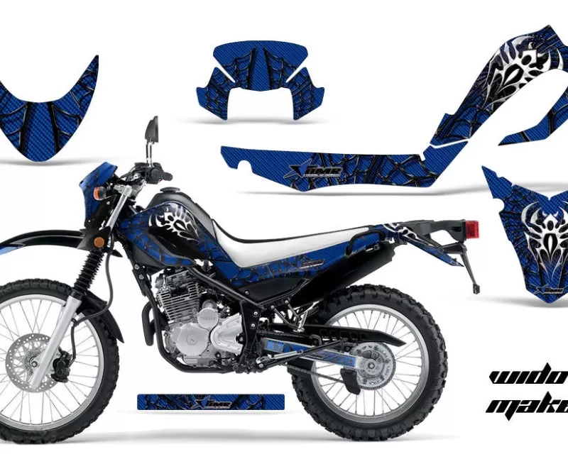 AMR Racing Dirt Bike Decal Graphic Kit MX Sticker Wrap For Yamaha XT250X 2006-2018 WIDOW BLACK BLUE - MX-YAM-XT250X-06-18-WM K U