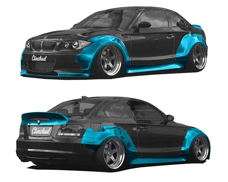 Clinched Flares Widebody Kit without Ducktail Spoiler and Front Lip BMW 1-Series | 1-Series M E82 07-13 - BMW-E82wdl