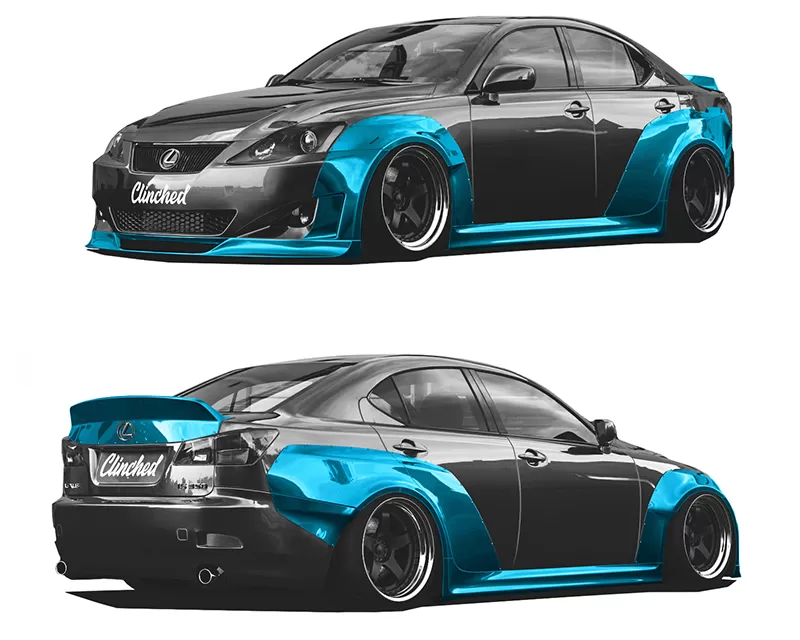 Clinched Flares Widebody Kit without Ducktail Spoiler Lexus IS250 | IS350 06-12 - LXS-IS350wd