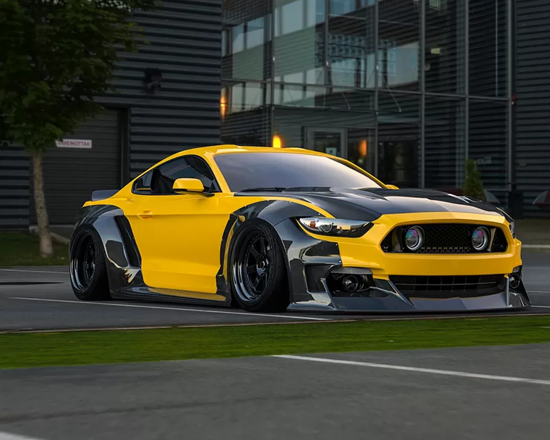 Clinched Flares Widebody Kit without Ducktail Spoiler Ford Mustang S550 GT | GT350 | EcoBoost | V6 2015-2022 - S550-ABS-wd