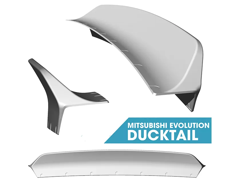 Clinched Flares Ducktail Spoiler Mitsubishi Evolution VII - IX 01-07 - duck-evo7
