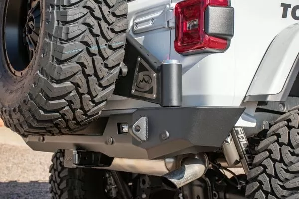 Expedition One Core Series 2 Rear Bumper w/ Smooth Motion Tire Carrier System Jeep Wrangler JL 2018+ - JL18-CS2-RB-STC-BARE