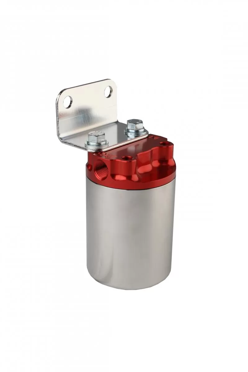 Aeromotive Fuel System Canister Filter, 3/8-NPT, 100-Micron (Anodized red housing,nickel plated sleeve) - 12318