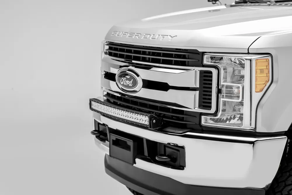 ZROADZ Front Bumper Top LED Kit with 30" LED Curved Double Row Light Bar Ford F-250 | F-350 | F-450 | F-550 Super Duty 2017-2019 - Z325472-Kit